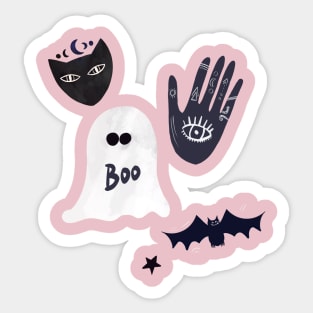 Cute Mystical Halloween Illustrations Sticker